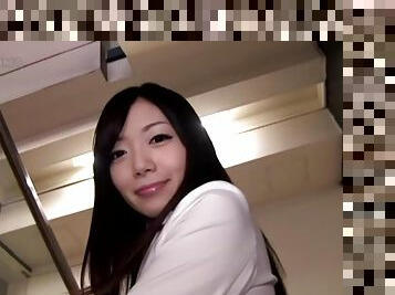 Japanese office slut shows her ass for the cam and enjoys herself