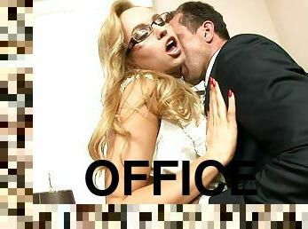 Blouse and skirt beauty fucks the office alpha male