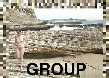 nudisti, u-javnosti, amaterski, kamera, grupni-seks, plaža, voajer