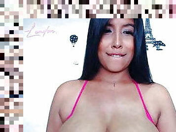 gros-nichons, mamelons, latina, gros-seins, exotique, sucer