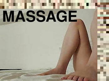 Blonde Oiled Legs Cream and Sensually Massage - Amateur