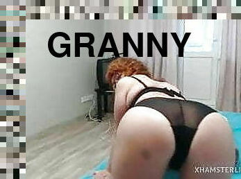 gros-nichons, granny, milf, rousse, européenne, euro, seins, cougar