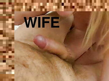 masturbacja, żona, mąż, blondynka, kutas