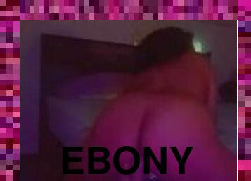 Ebony Fucks her dildo