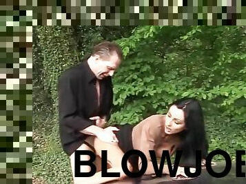 Guy nails raven-haired chick on hood of his Beemer