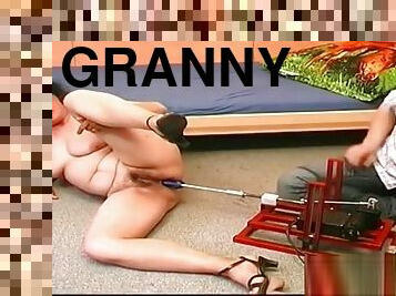 Hungarian Granny fucked by a sex machine