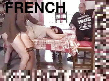 French mature anal juice on the table