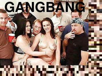 2 Stripper Sluts Are Sperm Swapping In Gangbang Bukkake!