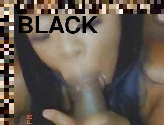 Black ts going crazy sucking big black cock