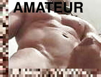 masturbation, amateur, ejaculation-sur-le-corps, énorme-bite, gay, secousses, webcam, musclé