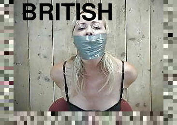 extrême, bdsm, ligotée, blonde, britannique, bâillonnement, bondage