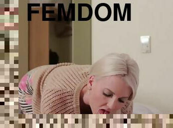 Glam cfnm femdom wanking and sucking cock