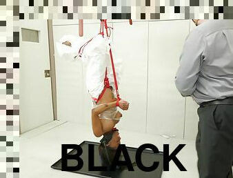 Inventive BDSM play with a black girl takes her into subspace