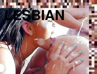 Crazy lesbians fucking each other with bottles and toys