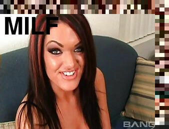 Milf with heavy makeup sucks big black dick in Pov