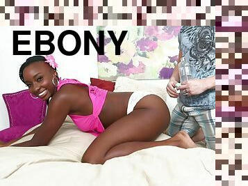 Sassy ebony pornstar getting hammered hardcore in a hypnotic interracial clip