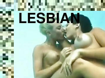 Two horny lesbians make out and scissor in the pool