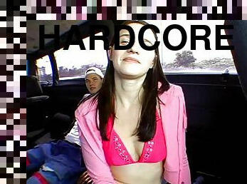 hardcore, voiture, pute, réalité, soutien-gorge