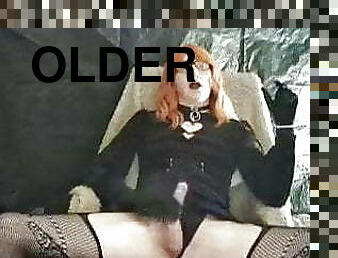 Ginger Goth in Witch Dress Smoking with Holder and Cumshot