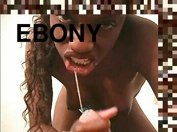 Horny Ebony Gives A Very Hot Interracial Blowjob POV