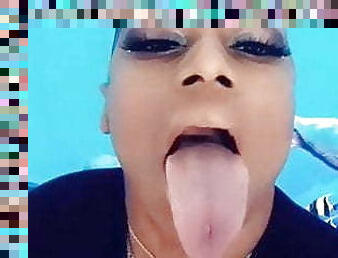 Fetish deep throat long tongue for a BBC 