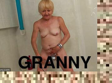 Nice Old granny teaches Nice girl masturbate