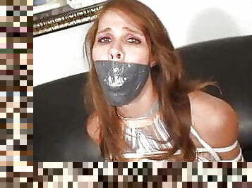 Very Tightly Duct Tape Gagged Girl