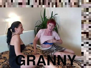 Old chubby Granny with young Girl