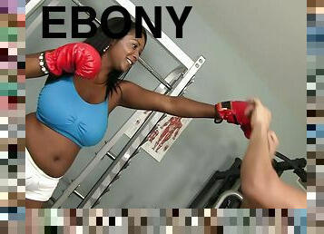 Sexy Ass Ebony Gets A Rough Interracial Fuck In The Gym