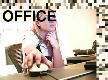 Pretty Alison Angel Masturbates Her Pussy At An Office