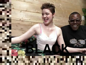 Delicious Emma Snow Serves Two Handjobs To Black Guys