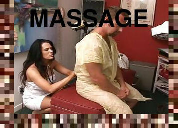 Hardcore massage therapy with stunning brunette