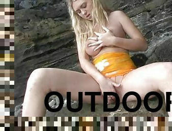 Delicious Alison Angel Masturbates Outdoors In A Solo Model Video