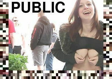 Appetizing Victoria Flashes In Public Outdoors In A Reality Video