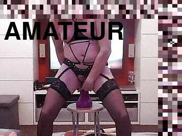 cul, énorme, masturbation, chatte-pussy, amateur, anal, mature, milf, jouet, maison