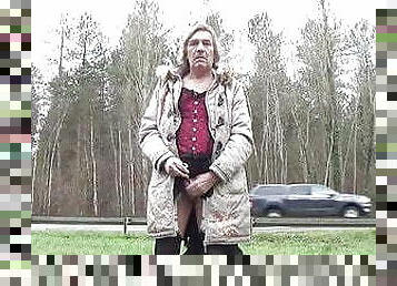 transgender travesti sounding urethral  outdoor road 9a