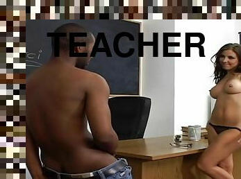 Horny teacher gets fucked rough by her Black student
