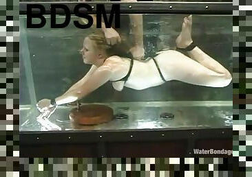 Chubby blonde Jewel gets bound and drowned and enjoys it