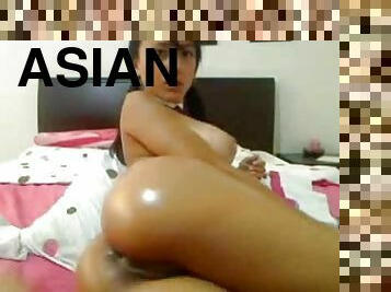 Asian with huge tits masturbate