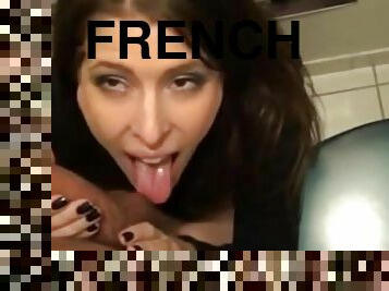 Beautiful French paying blowjob