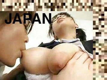 Japanese lesbians are sucking each other's nipples