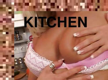 Kitchen fun with a horny blond maid Dana