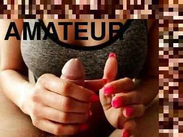 PERFECT HANDJOB WITH AMAZING PINK NAILS