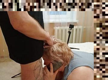 for ignoring my dick, I cum on my stepmom's head