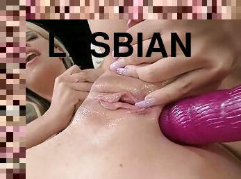 Lesbian pleasures with some toys int heir asses