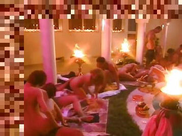 Dozens of hot girls getting fucked hard at the wild orgy party