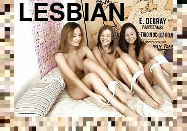 Three hot lesbian teens are having a hot threesome