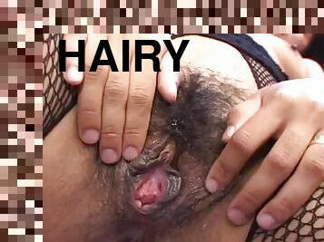 Tina gets her hairy pussy fucked and filled with jizz