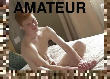 masturbation, amateur, ejaculation-sur-le-corps, gay, branlette, rousse, secousses, jeune-18, ejaculation, solo