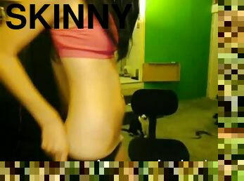 Skinny Babe Strips Her Panties on Webcam